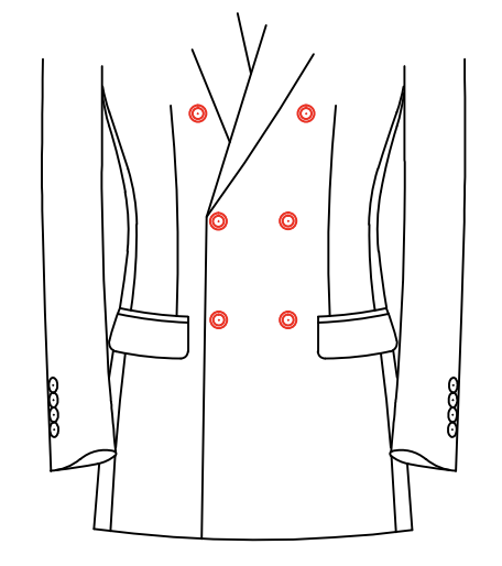 6x2 Doublebreasted Peak Lapel