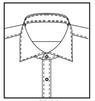 5AL8 middle cut away collar H 7cm